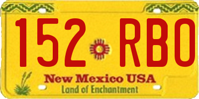 NM license plate 152RBO