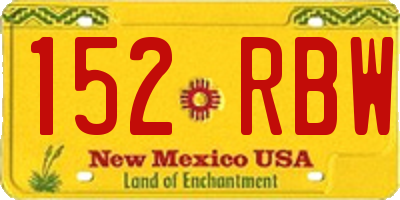 NM license plate 152RBW