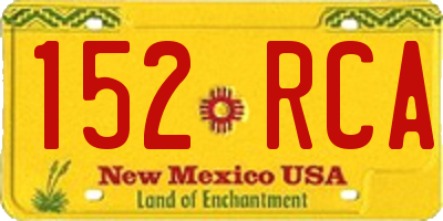 NM license plate 152RCA