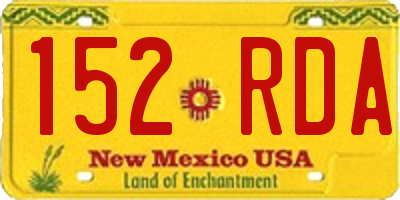 NM license plate 152RDA