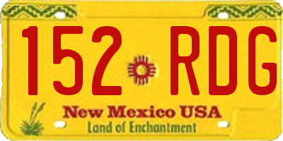 NM license plate 152RDG