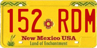 NM license plate 152RDM