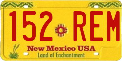 NM license plate 152REM