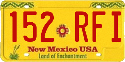 NM license plate 152RFI