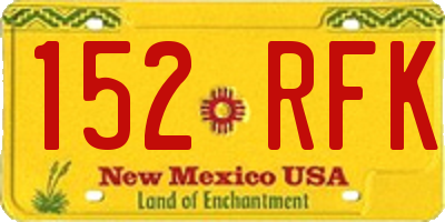 NM license plate 152RFK