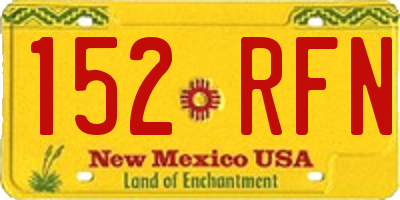 NM license plate 152RFN