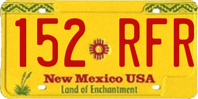 NM license plate 152RFR