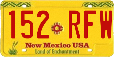 NM license plate 152RFW