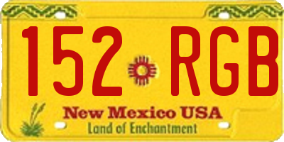 NM license plate 152RGB