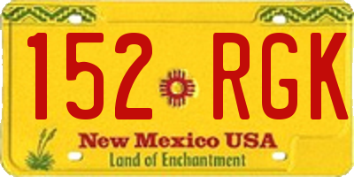 NM license plate 152RGK