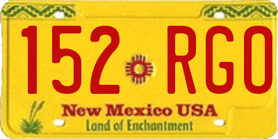 NM license plate 152RGO
