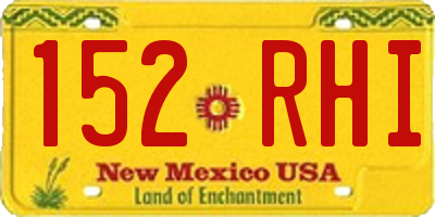 NM license plate 152RHI