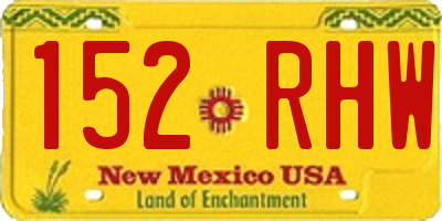 NM license plate 152RHW
