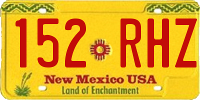 NM license plate 152RHZ
