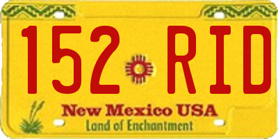 NM license plate 152RID