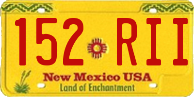 NM license plate 152RII