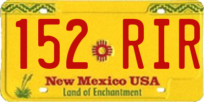NM license plate 152RIR