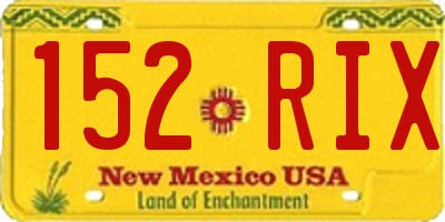 NM license plate 152RIX