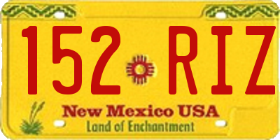 NM license plate 152RIZ