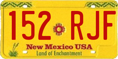 NM license plate 152RJF
