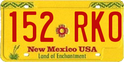 NM license plate 152RKO
