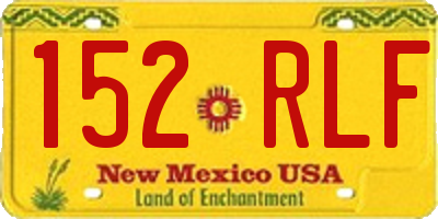 NM license plate 152RLF