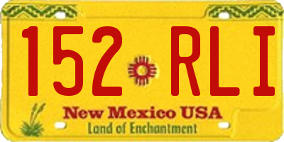 NM license plate 152RLI