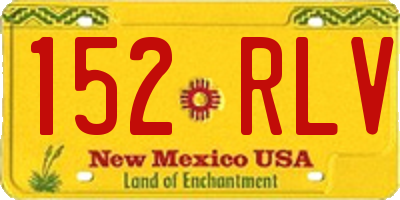NM license plate 152RLV