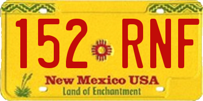 NM license plate 152RNF