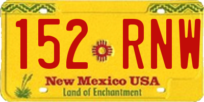 NM license plate 152RNW