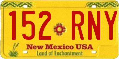 NM license plate 152RNY