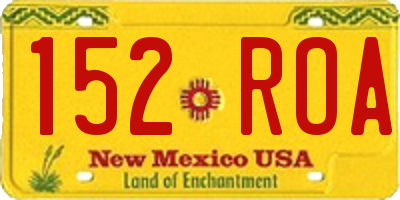 NM license plate 152ROA