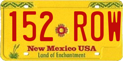 NM license plate 152ROW