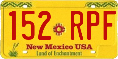 NM license plate 152RPF