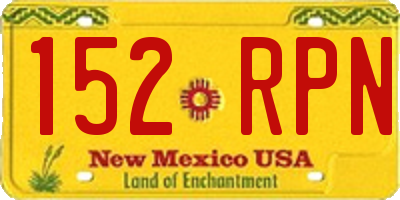 NM license plate 152RPN