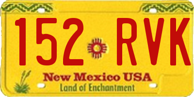 NM license plate 152RVK