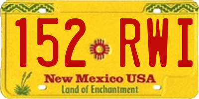 NM license plate 152RWI