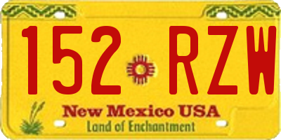 NM license plate 152RZW