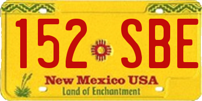 NM license plate 152SBE
