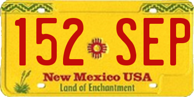 NM license plate 152SEP
