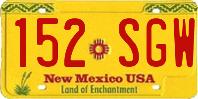 NM license plate 152SGW