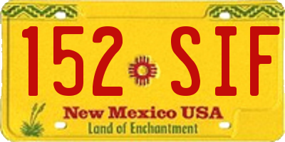 NM license plate 152SIF