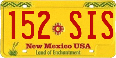 NM license plate 152SIS