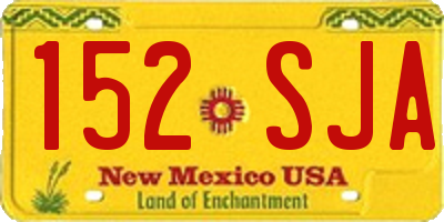 NM license plate 152SJA