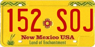 NM license plate 152SOJ