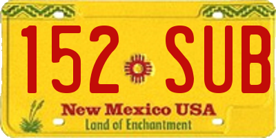 NM license plate 152SUB