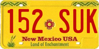 NM license plate 152SUK