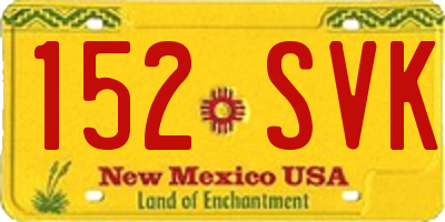 NM license plate 152SVK