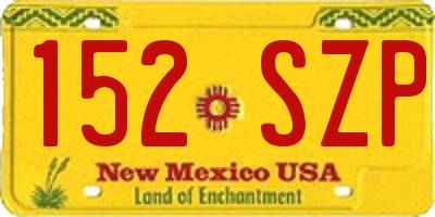 NM license plate 152SZP