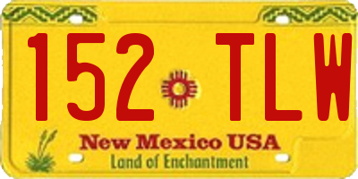 NM license plate 152TLW
